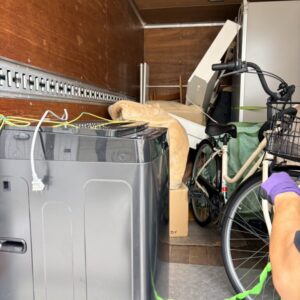 熊本市中央区の平屋における事前見積もり後の大型家電・ベッド解体・自転車の引越し不用品回収